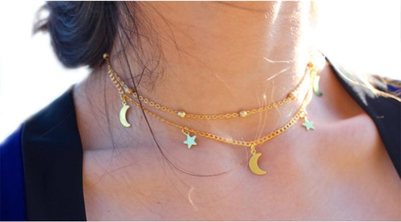 BaubleStar Star Moon Charm Necklace Layering Chain Choker for Women - Image 2
